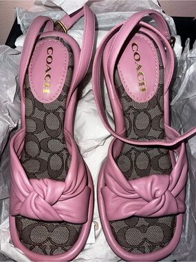 COACH Quincey Leather Sandals